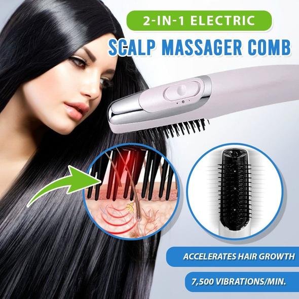 2-In-1 Electric Scalp Massager Comb - Krafty Bear